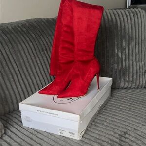 Steve Madden Bold Red Heeled Boots